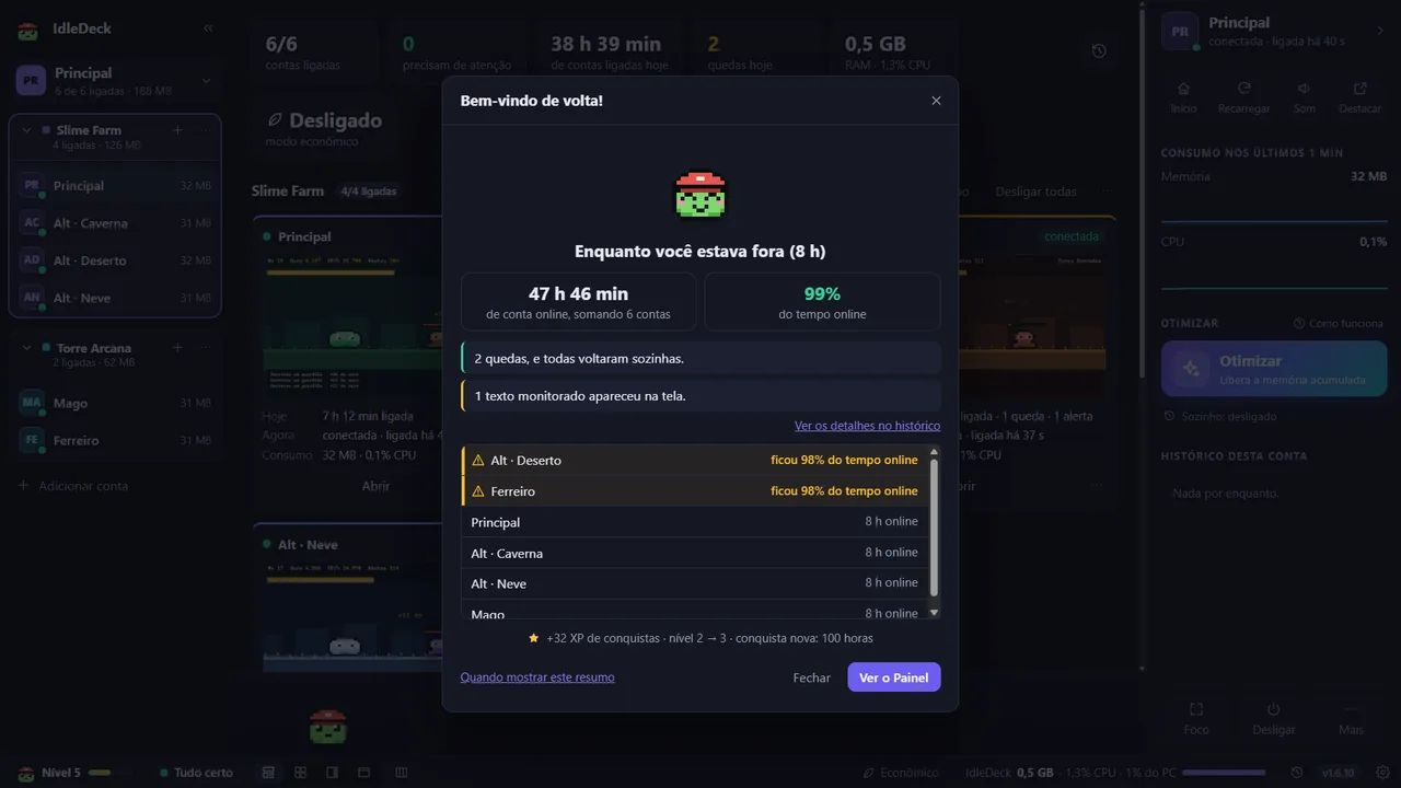 Captura do IdleDeck: O que aconteceu enquanto você estava fora